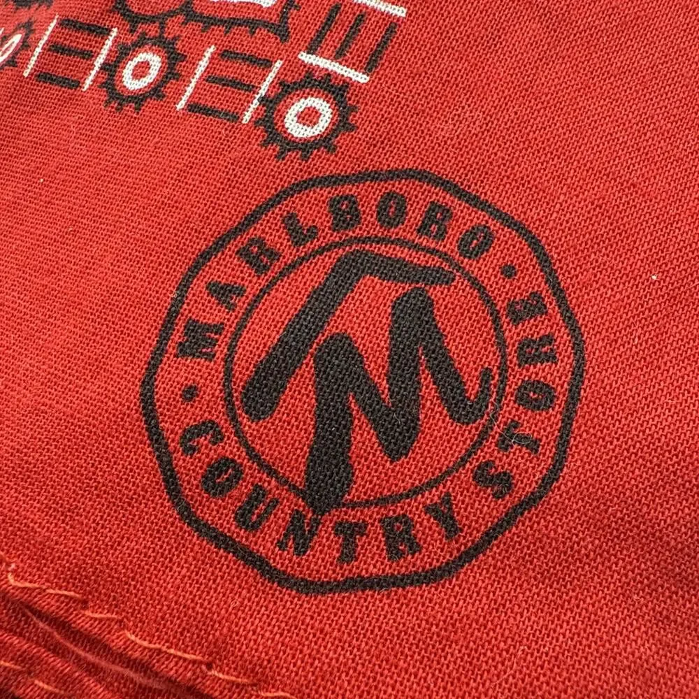 Vintage Red Marlboro Country Store Bandana Scarf Phillip Morris Advertising